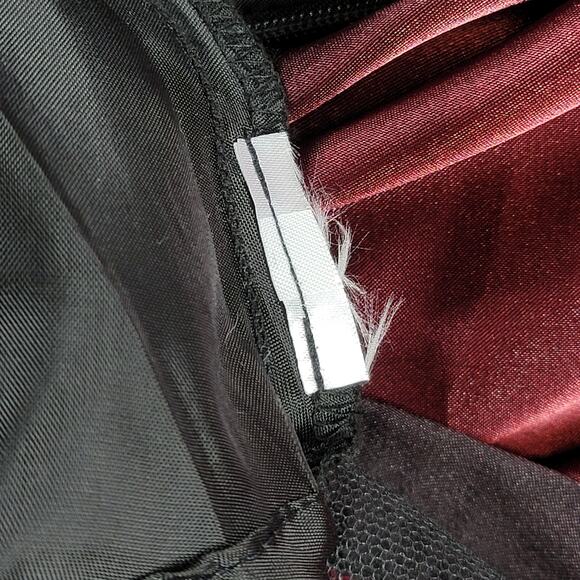 SLNY Ombre Satin Wrap Gown Size 10 Black Maroon Formal Maxi Dress Evening - Picture 16 of 16